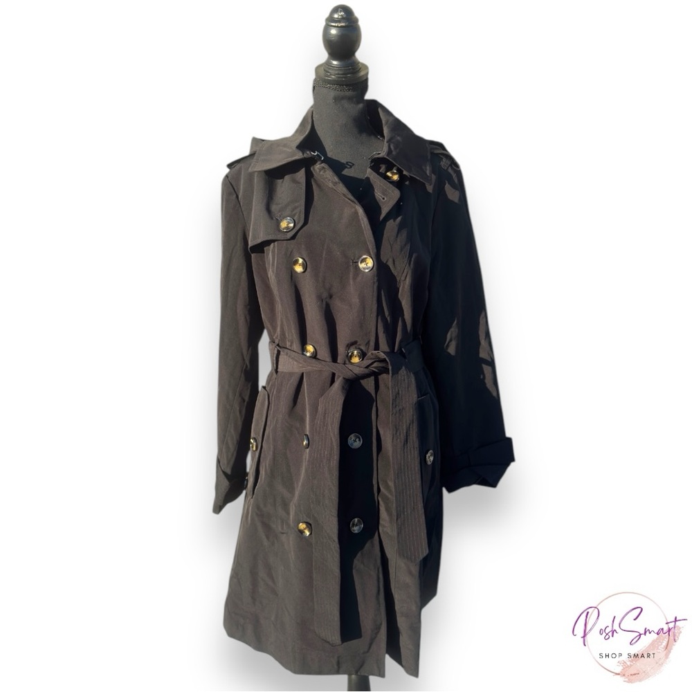 London Fog Hooded Trench Coat | Size L